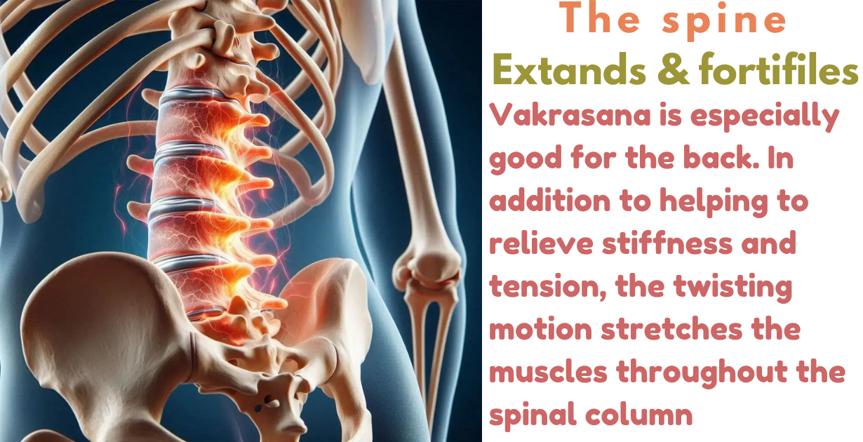 Benefits of vakrasana as extends & fortifiles(spine)