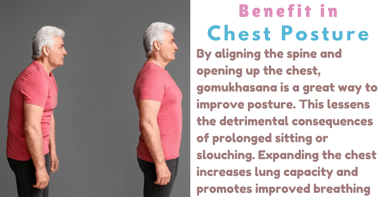 Gomukhasana Benefits : 1 Amazing Boon for improve posture Chest 9 Gomukhasana Benefits_As a Chest posture