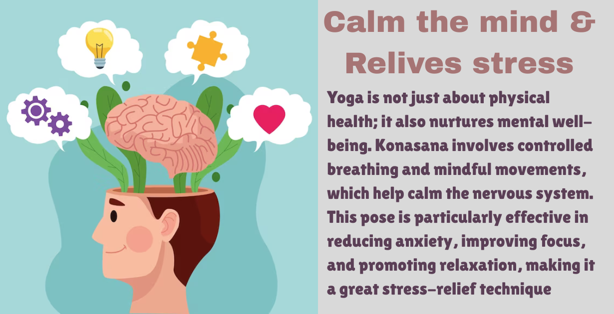 Konasana's benefits_calm the mind and stress