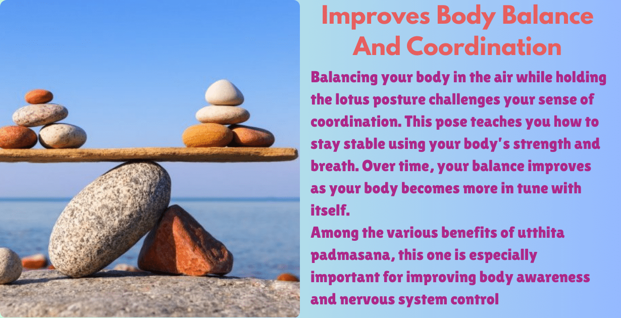 Utthita Padmasana benefits : 3 Amazing main Aim-how utthita padmasana enhances concentration and advanced core strength 10 Utthita Padmasana benefits_improve balnce & stability