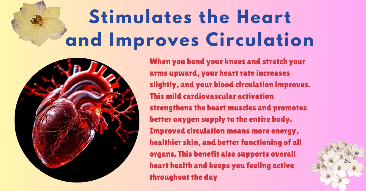 Utkatasana benefits : 2 Amazing benefits- leg strength and spine alignment 8 Utkatasana benefits_stimulates the heart and circulation
